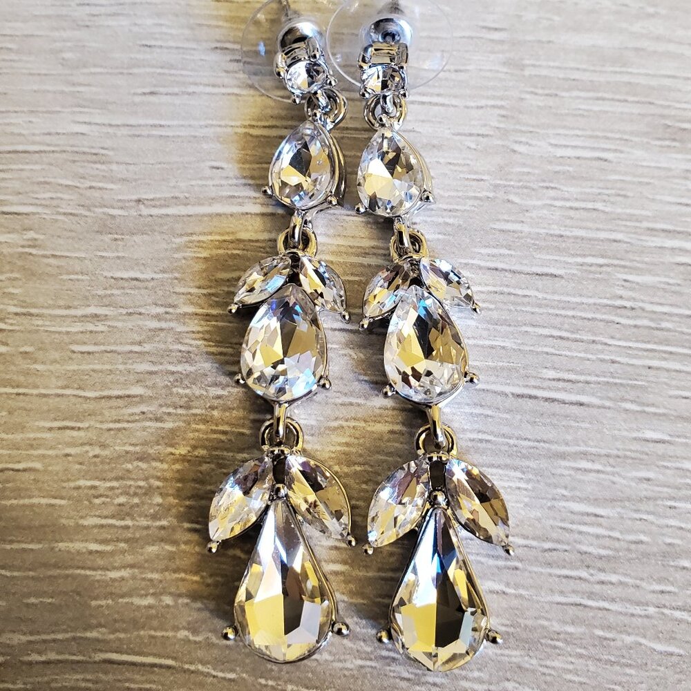 White crystal earrings